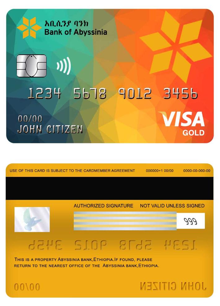 Ethiopia Abyssinia bank visa gold card